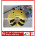 Yellow Cute Plush Soft Cushion with Flower Imprinted